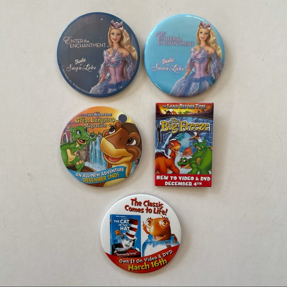 Land Before Time and Barbie Pins (5)